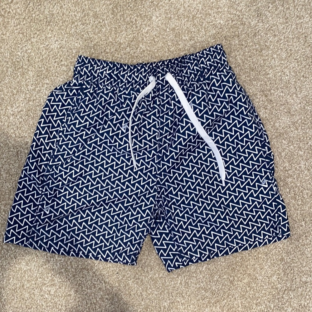 Blue and White Swimming Trunks // Size Small